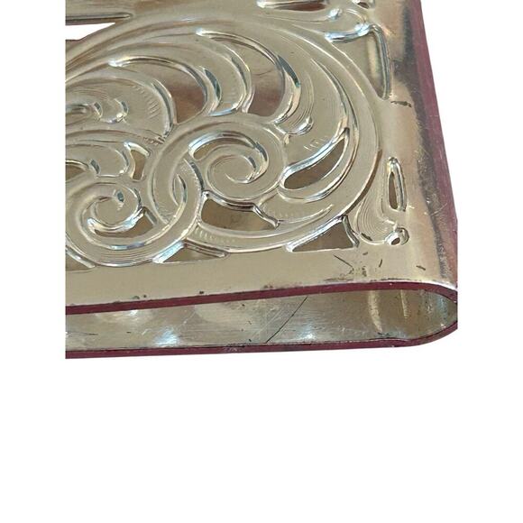 Montana Silversmiths Floral Tulip Silver Money Clip Western Cowboy Preloved - Picture 8 of 11